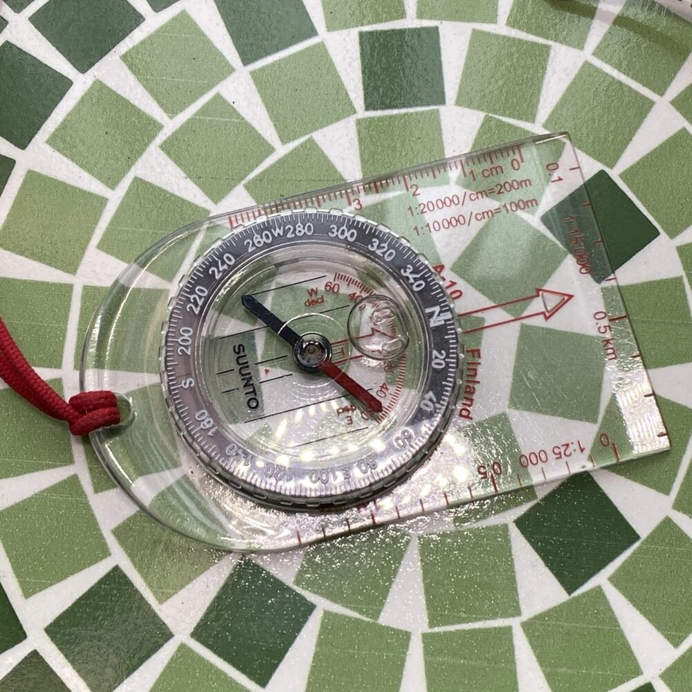 Suunto A-10 Baseplate Compass Finland Orienteering Hiking w/ Lanyard